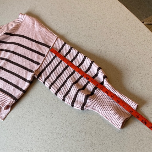 Free People Striped Cropped Sweater Women Size M - Picture 7 of 15